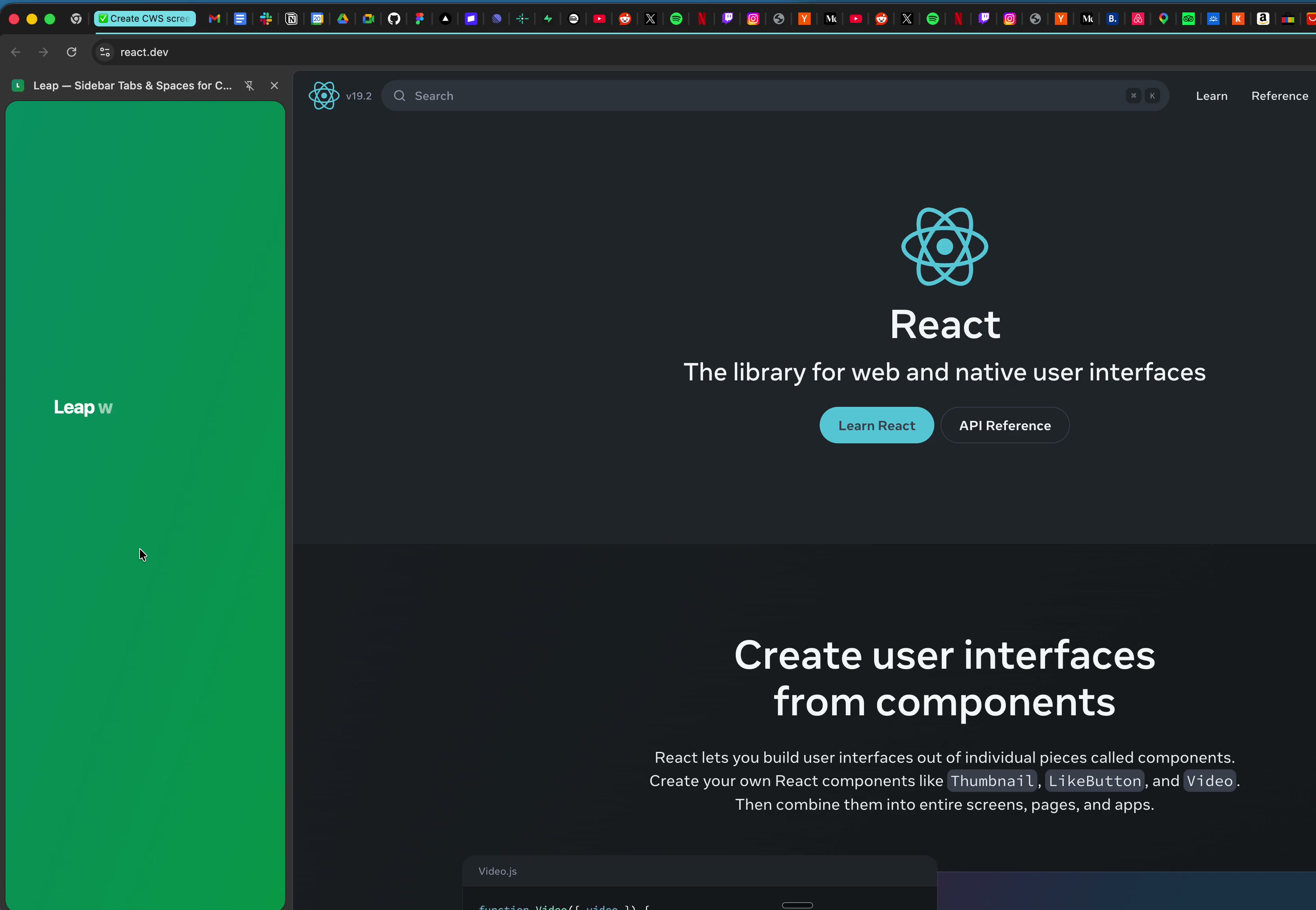 AI-powered tab organization grouping dozens of open tabs into folders